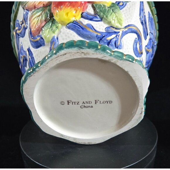 Fitz & Floyd Ceramic Florentine Covered Dish With Lid Hand-Painted Vibrant Color - Picture 7 of 9